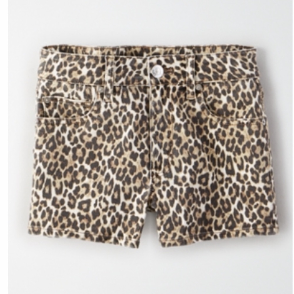 AMERICAN EAGLE AE NE(X)T LEVEL HIGH-WAISTED DENIM SHORT SHORT